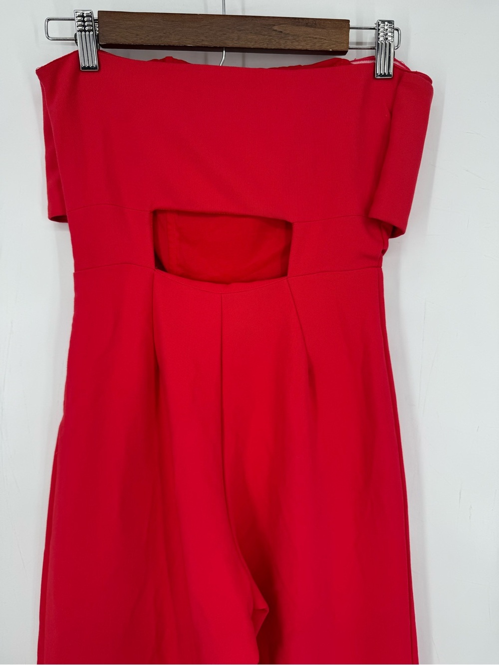 DO+BE Red Bow Strapless Jumpsuit Wide Leg Cocktail Holiday Party Size Small - Picture 10 of 13